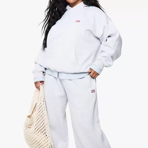 ชุดวอร์มผู้หญิงแบบสวมหัวมีฮู้ดปักลายโอเวอร์ไซส์คุณภาพสูง - Product Image 1