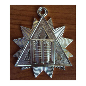 Joya de Collar de Guardián Superior Masónico, Joya de Collar de Oficial de Logia Masónica, Todos los Rangos Disponibles, Insignia Masónica, Diseño Plateado - Product Image 2