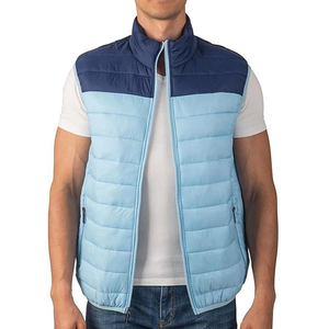 Chaleco Acolchado Ligero con Capucha y Cierre de Cremallera de Dos Tonos, Diseño Nuevo, Informal, para Invierno, para Hombre, Hecho a Medida, Prenda Exterior de Poliéster - Product Image 1
