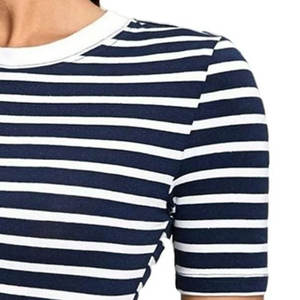 Nuevo Diseño 2024, Camisetas de Mujer Ajustadas con Rayas, Cuello Redondo, Lona de Alta Calidad, Secado Rápido, Transpirables, Manga Corta - Product Image 5