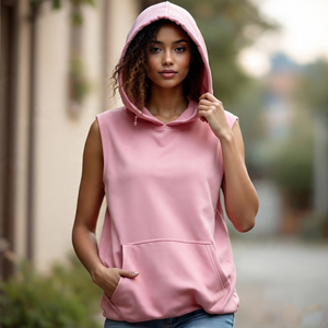 เสื้อมีฮู้ดแขนกุดสำหรับผู้หญิง, เสื้อฮู้ดแขนกุดสำหรับออกกำลังกายฟิตเนสฟิตเนสขนาดใหญ่พิเศษ - Product Image 6