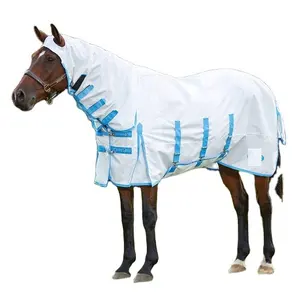 Pferd Fly Sheet Sommer Combo Abnehmbare Hals abdeckung Kunden spezifische Baumwolle Sommer Wasserdichte Decke Pferde teppiche Hersteller