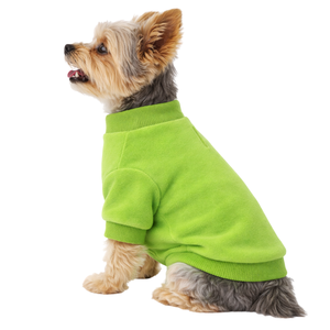 Bright Green Fleece Dog Sweatshirt Cozy Pullover Soft Warm Pet Clothing for Small Dogs Cold Weather Wear - Product Image 3