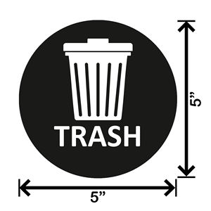 ถังขยะสีดำป้ายบ้านสำนักงานวงกลมป้องกันรังสียูวี5x5ทนทานต่อสิ่งแวดล้อมป้ายประกาศ - Product Image 2