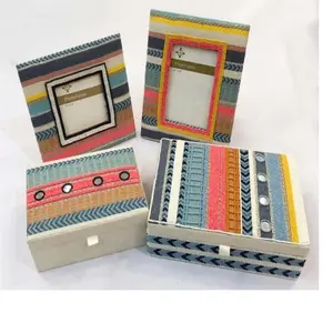 Kotak Perhiasan Manik-manik Warna-warni Buatan Khusus dan Set Bingkai Foto Ideal untuk Toko Dekorasi Rumah untuk Dijual Kembali