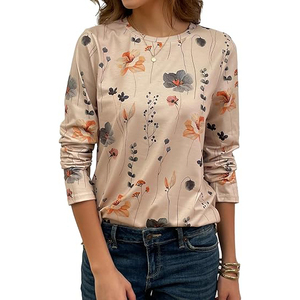 <b>Ladies</b> Digital Printing <b>T</b>-<b>Shirt</b> Vibrant Graphics Trendy Soft Wear Modern Casual Top Comfortable Stylish Breathable Anti-Wrinkle - Product Image 1