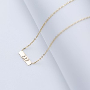 Collar con Colgante Rectangular con Número de Ángel 222, Diseño Simple, Hecho a Mano en Turquía, Joyería de Plata de Ley 925 al por Mayor - Product Image 2