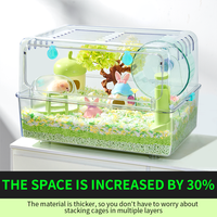 YEE Acrylique Hamster Cage Transparent Animaux Maison grande cage à hamster de luxe Pour Petits Animaux