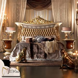 Monza-Juego de cama de madera maciza de caoba tallada a mano para el hogar, hotel, apartamento, muebles - Product Image 1