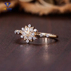 Lab-Stone Party Wear Bague en diamant 0.167 TDW Round Cut Rose Gold Couleur EF-VS - Product Image 2
