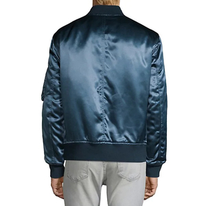 Chaqueta Impermeable y Cortavientos de Seda Satén con Cuello Alto, Color Personalizado, Logotipo Personalizado, Servicio OEM para Hombre - Product Image 3