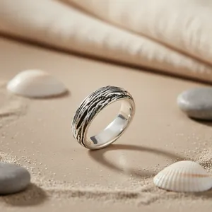 Anillo Minimalista Geométrico de Plata de Ley 925 para Mujer, con Engaste de Bisel, para Uso Diario - Product Image 3