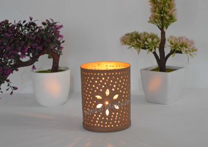 Bougie chauffe-plat miniature en métal de style classique, décoration d'intérieur moderne et rustique, bougie chauffe-plat rouge pour la maison - Product Image 6