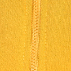 เสื้อมีฮู้ดแบบมีซิปสำหรับผู้หญิงผ้าคอตตอนผ้าเจอร์ซี่น้ำหนักเบาใส่สบายสีเหลืองนุ่มออกแบบได้ตามต้องการ - Product Image 6