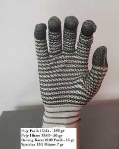 ถุงมือนิรภัยโพลีเอสเตอร์13เกจขนาด XL เคลือบยางกันลื่นกันไฟและกันความร้อนใช้งานทั่วไปได้ฟรีตัวอย่าง