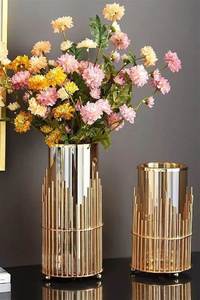 Florero de Metal dorado personalizado al por mayor de fábrica, diseño único de alta calidad para Decoración de mesa - Product Image 5