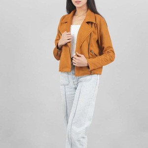 Chaqueta de cuero para mujer Estilo occidental Nuevo diseño Chaqueta vaquera de cuero de gamuza real para venta en línea en cantidad a granel - Product Image 4