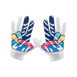 Nouvelle arrivée Gants de football américain avec logo personnalisé et design imprimé Gants de football américain respirants et robustes design OEM - Product Image 4