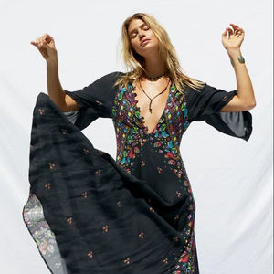 Ladies fashion <b>Dress</b> With Embroidery - Product Image 1