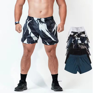 Vente en gros de shorts de sport en coton pour hommes short de fitness extensible à séchage rapide respirant taille élastique motif en maille solide - Product Image 2