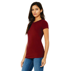 Camiseta de algodón peinado con cinta de hombro para mujer, Camisa ajustada de 100% oz con cinta para el hombro, longitud del cuerpo más larga, 4,2 Airlume - Product Image 2