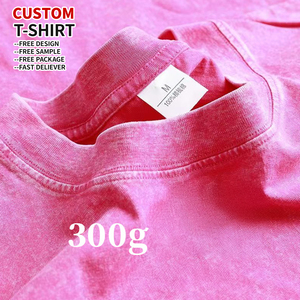 เสื้อยืดคอตตอนถักเนื้อหนาพิเศษทรงโอเวอร์ไซส์ 100% ลายพิมพ์วินเทจสไตล์สตรีทแวร์ฟอกสีแบบแอซิดวอช ทรงหลวมไหล่ตก - Product Image 2
