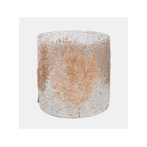 Popular Brand Product Good Quality <b>Glass</b> and Adorned with Delicate Gold Leaf Accents Candle Holder - Product Image 1