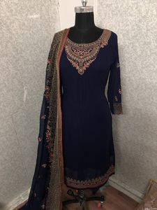 Georgette-trabajo de bordado pesado de calidad estándar, estilo paquistaní e indio, Kameez Salwar, ropa de Festival - Product Image 6