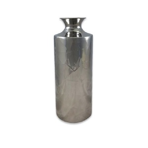 Florero de Metal hecho a mano con acabado plateado y logotipo personalizado de moda para boda y hogar, decoración de Hotel, jarrón de suelo industrial al por mayor - Product Image 4