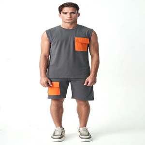 Nouveau Streetwear personnalisé à la mode Ensemble de shorts sans manches pour hommes Poches incluses Ensemble de vêtements de sport Entraînements Tendance et confortable - Product Image 5