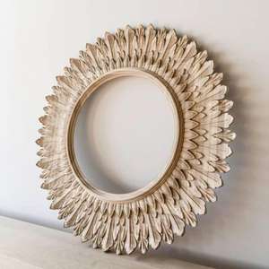 กรอบกระจกไม้ทันสมัยพร้อมรายละเอียดการแกะสลักที่ซับซ้อนเพื่อเพิ่มการตกแต่งห้องนั่งเล่นและห้องนอนที่ทันสมัย - Product Image 5