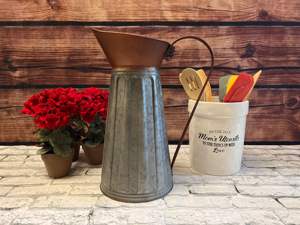 Arrosoir de jardin en métal galvanisé Pot de fleurs pour arrosage des plantes et des fleurs - Product Image 4