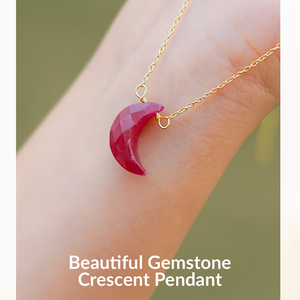 สร้อยคอเงินประดับ925ด้วยลวดอัญมณีทับทิมธรรมชาติรูปพระจันทร์เสี้ยว - Product Image 4