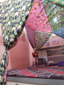 Heavy Cotton Multi-Print Boho <b>Bed</b> Canopy Curtains <b>Vintage</b> Indian Home Decor for Outdoor All-Season Use King Queen Sizes Babies' - Product Image 4