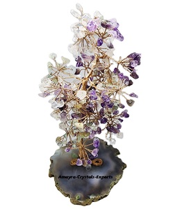 Árbol de Ágata Amatista con Base de Ágata Gris, Piedras Preciosas Naturales, Compra al por Mayor de Amayra Crystals Exports India - Product Image 1