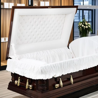 Ataúdes y Féretros Funerarios de Madera Sólida de Alta Calidad al por Mayor, Estilo Moderno Norteamericano, con Opciones de Recuerdos, Directo de Fábrica