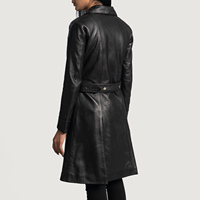 Abrigo de Cuero de Piel de Oveja Auténtica para Mujer, Diseño de Moda Otoño Invierno, Cuello Camisero, Cierre de Cremallera y Botones, Secado Rápido