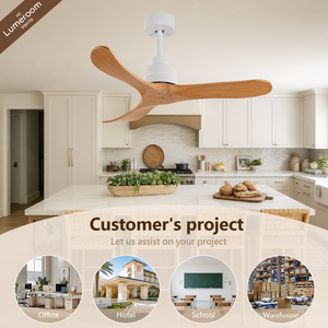 42 Inch Solid Wood Ceiling <b>Fan</b> Without Light, Reversible DC Motor Ceiling <b>Fan</b> with <b>Remote</b> <b>Control</b> for Bedroom Living Room - Product Image 3