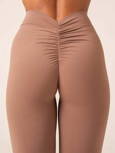 Respirant Moka NKD V Scrunch Leggings Haute Pli Sur Ceinture Avec V Forme Dos Active Wear Mode Gym Leggings Pour Les Femmes - Product Image 3