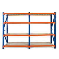 Sistema de Estanterías de Almacenamiento para Almacén, Personalizado, Resistente, de Acero con Recubrimiento en Polvo, Protección Contra la Corrosión, Antioxidante, Ajustable, de Montaje en Pared, para Carga Pesada
