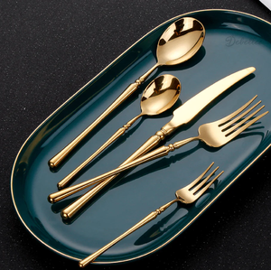 Lujosos cubiertos de acero modernos para restaurante Cubiertos de latón Aluminio Acero para eventos de boda Incluye cucharas Cuchillos Tenedor - Product Image 4