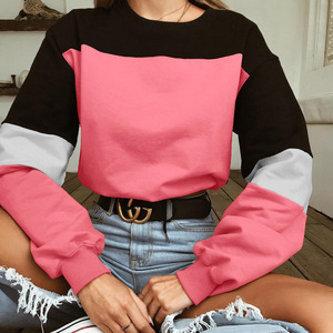 OEM Custom Logo Design <b>Ladies</b> Autumn Hoodie Pullover Sweatshirt Embroidered Printed Techniques Knitted Crop Top <b>T</b>-<b>Shirt</b> <b>Long</b> - Product Image 3