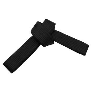 Ceinture de karaté brodée personnalisée Arts martiaux Taekwondo Judo Ceinture de grade Couleur noire Tissu en mélange de polyester et de coton - Product Image 2