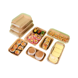 Disposable Food Grade Boat Shape Craft Paper Serving <b>Tray</b> Greaseproof Waterproof <b>for</b> Sushi Salad & <b>Sandwich</b> Commercial Use - Product Image 1