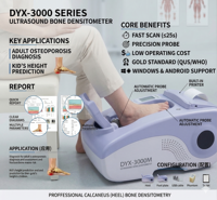Densitómetro Óseo Portátil por Ultrasonido DYX3000 para Calcáneo, Equipo Médico para Clínica