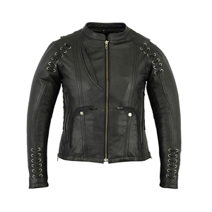 เสื้อแจ็กเก็ตหนังแท้สีดำสำหรับผู้ชายเสื้อแจ็คเก็ตหนังแพะผลิตภัณฑ์เสื้อผ้าหนังยาว3/4 - Product Image 4