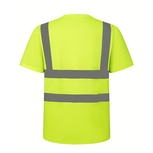 เสื้อยืดระบายอากาศได้ดี สีสะท้อนแสง สำหรับงานรักษาความปลอดภัยในสนามบิน ถนน ไซส์พลัส - Product Image 5