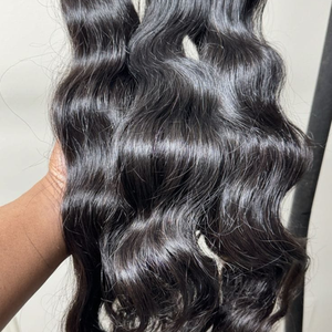 Extensions de cheveux vierges Remy de haute qualité, mèches de cheveux de temple d'Inde du Sud, double trame machine, permanent pour la production de perruques - Product Image 6