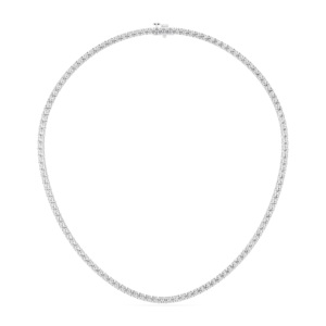 Collar DE TENIS clásico de corte redondo de diamante de 15,00 quilates de 925, chapado en oro de 16 pulgadas, lujo, plata, Unisex - Product Image 1