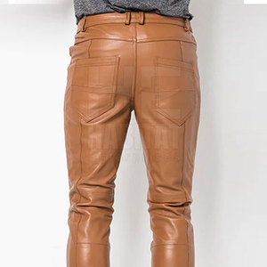 Pantalones de Cuero para Hombre al por Mayor, Elegantes, Cómodos, Duraderos, de Cuero Genuino Suave, Diseño Clásico para Uso Diario - Product Image 6